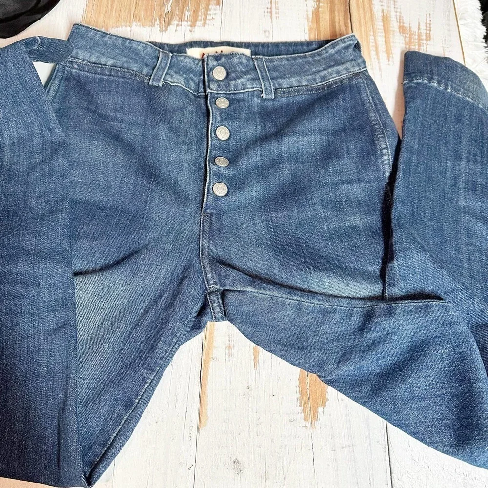 AMO Audrey with Snaps High Rise Denim Jeans in Shadow Play Size 26